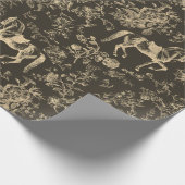 Elegant  Crème Bruin Paard Bloemenpatroon Cadeaupapier (Hoek)