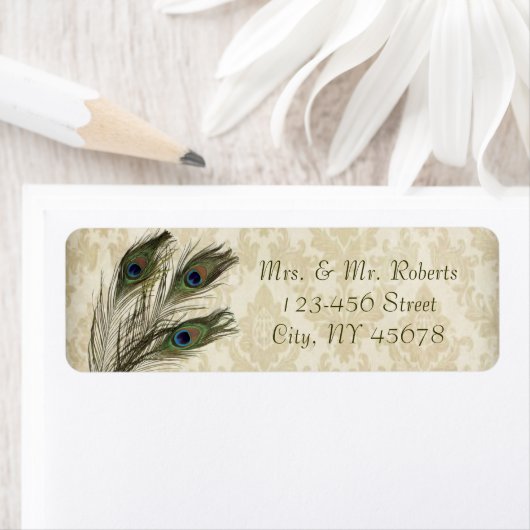 elegant  crème damask peace ock bruiloft etiket (Insitu)