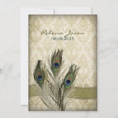 elegant  crème damask peace ock bruiloft kaart (Achterkant)