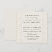 Elegant Creme Damask Wedding Invitation Kaart (Voorkant / Achterkant)