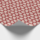 Elegant Crème Denneappels Rode Inpakpapier (Hoek)