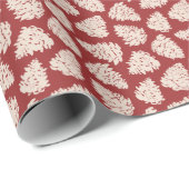 Elegant Crème Denneappels Rode Inpakpapier (Rol Hoek)