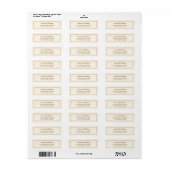Elegant Crème en Gouden Huwelijk Etiket (Full Sheet)