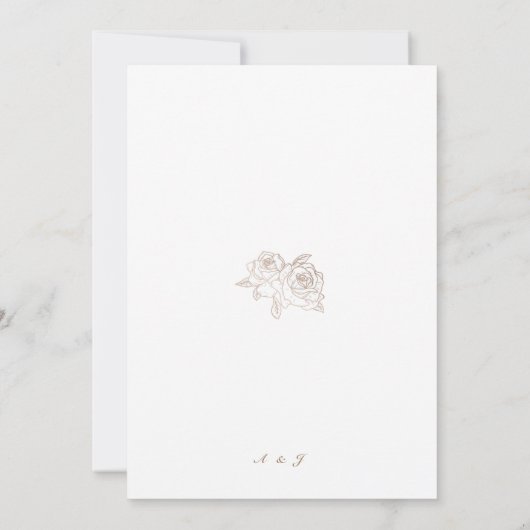 Elegant crème en goudflorale huwelijksuitnodiging kaart (Achterkant)