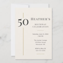Elegant Crème & Goud 50e Verjaardag