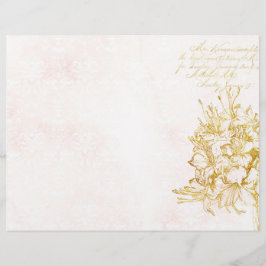 Elegant Crème & Goud Damast Scrapbook Papier