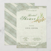 Elegant  crème groen rustiek Vrijgezellenfeest Kaart (Voorkant / Achterkant)