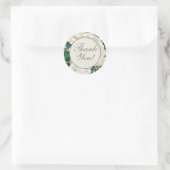 Elegant Crème Ivoor Script Bedankt Ronde Sticker (Tas)