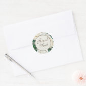 Elegant Crème Ivoor Script Bedankt Ronde Sticker (Envelop)