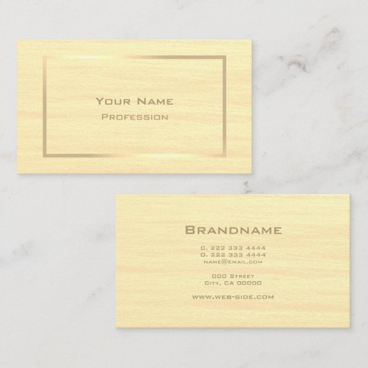 Elegant crème met Gold Lijst Professional Visitekaartje (Voorkant / Achterkant)