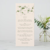 Elegant crème monogram | Eucalyptus krans bruiloft Menu (Staand voorkant)