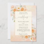 Elegant crème perzik oranje bloemen kaart (Voorkant)