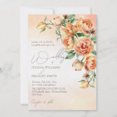 Elegant crème perzik oranje rozen kaart (Voorkant)