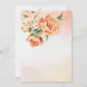 Elegant crème perzik oranje rozen vrijgezellenfees kaart (Achterkant)