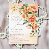 Elegant crème perzik oranje rozen vrijgezellenfees kaart