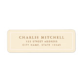 Elegant crème voor wit retouradres etiket (Voorkant)