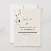 Elegant Crème Wit Bloemen Diner Script RSVP (Voorkant)