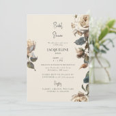 Elegant Crème Witte Gedroogde Rozen Vrijgezellenfe Kaart (Staand voorkant)