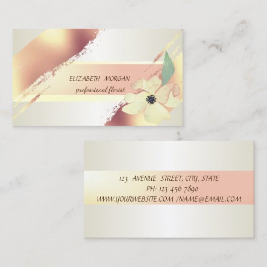 Elegant crèmestreep, penseellijn, ventilator visitekaartje (Voorkant / Achterkant)