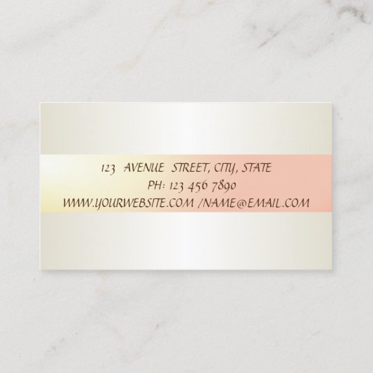 Elegant crèmestreep, penseellijn, ventilator visitekaartje (Achterkant)