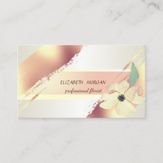 Elegant crèmestreep, penseellijn, ventilator visitekaartje (Voorkant)