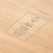 Elegant Crest Black & White Modern Wedding Acryl Uitnodigingen (Laagn)