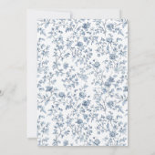 Elegant Crest Blue Chinoiserie Wedding Kaart (Achterkant)