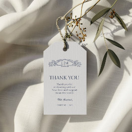 Elegant Crest Botanische Crest bruiloft Dank u Cadeaulabel
