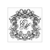 Elegant Crest Bruiloft Monogram Rubberstempel (Afrduk)