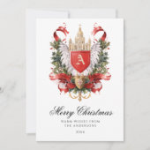 Elegant Crest Christmas Kaart (Voorkant)