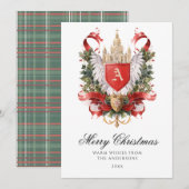 Elegant Crest Christmas Kaart (Voorkant / Achterkant)