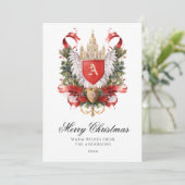 Elegant Crest Christmas Kaart (Staand voorkant)