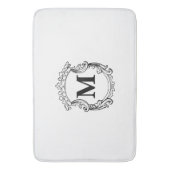 Elegant Crest Custom Monogram Badmat (Voorkant Verticaal)
