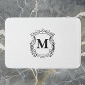 Elegant Crest Custom Monogram Badmat