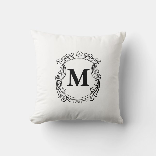 Elegant Crest Custom Monogram  Kussen (Voorkant)