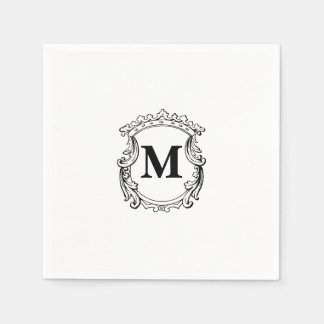 Elegant Crest Custom Monogram  Servet