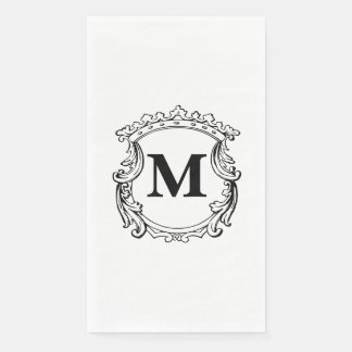 Elegant Crest Custom Monogram  Servet