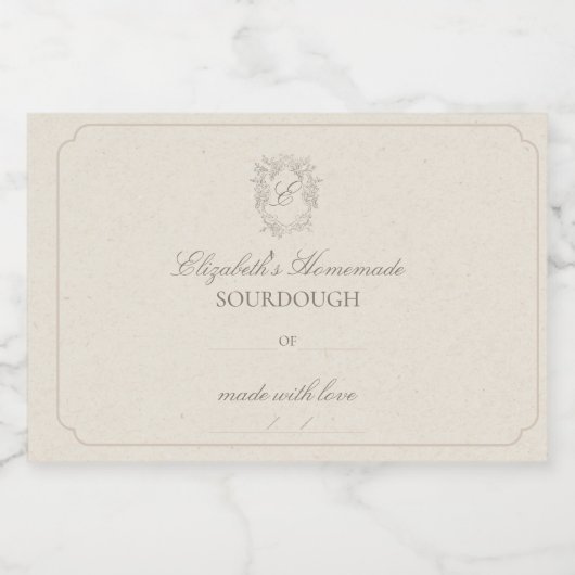 Elegant Crest DIY Zelfgemaakte Gift Label Voedselcontainer Etiket (Enkel label)