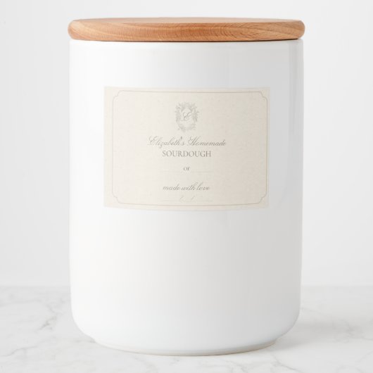 Elegant Crest DIY Zelfgemaakte Gift Label Voedselcontainer Etiket (Voorkant)