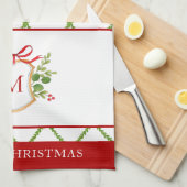 Elegant Crest met Initiaal Holiday Theedoek (Quarter Fold)