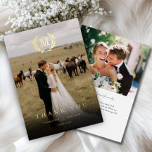 Elegant Crest Monogram 2 Foto Dank u bruiloft