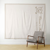 Elegant Crest Monogram Golf Weddenschap Foto Wandkleed (In Situ (horizontaal))