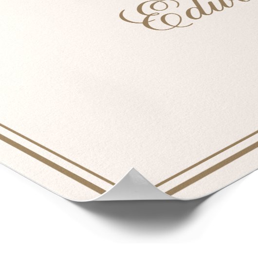 Elegant Crest Monogram Golf Weddenschap Welkom Poster (Hoek)