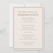 Elegant Crest Monogram Golf Weddenschap Welkomstbe Kaart (Achterkant)