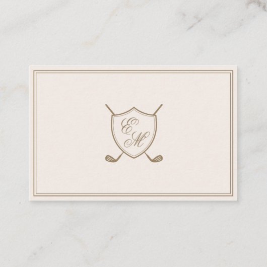 Elegant Crest Monogram Golf Wedding Drink Ticket (Achterkant)