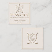Elegant Crest Monogram Golf Wedding Label