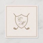 Elegant Crest Monogram Golf Wedding Label