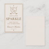 Elegant Crest Monogram Golf Wedding Sparkler Label (Voorkant / Achterkant)