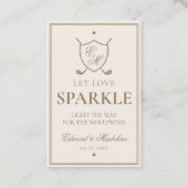 Elegant Crest Monogram Golf Wedding Sparkler Label (Voorkant)