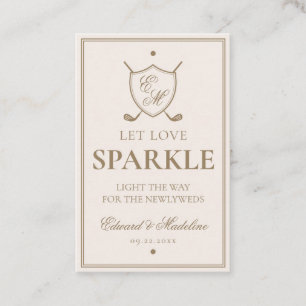 Elegant Crest Monogram Golf Wedding Sparkler Label